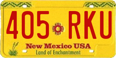 NM license plate 405RKU