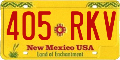 NM license plate 405RKV