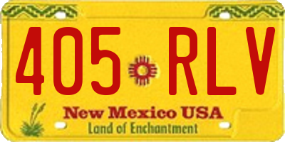NM license plate 405RLV