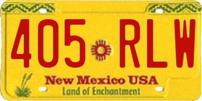 NM license plate 405RLW