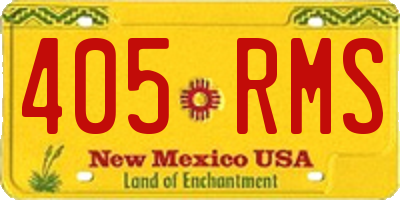 NM license plate 405RMS