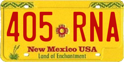 NM license plate 405RNA