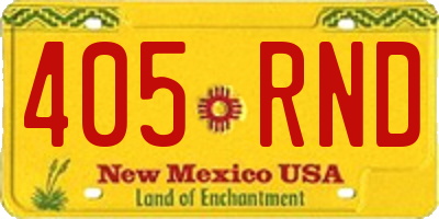NM license plate 405RND
