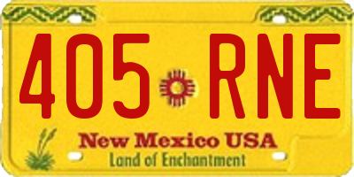 NM license plate 405RNE
