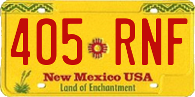 NM license plate 405RNF