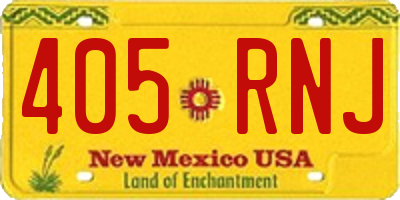 NM license plate 405RNJ
