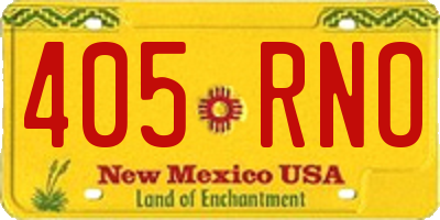 NM license plate 405RNO