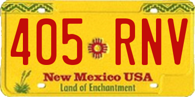 NM license plate 405RNV