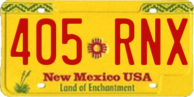 NM license plate 405RNX