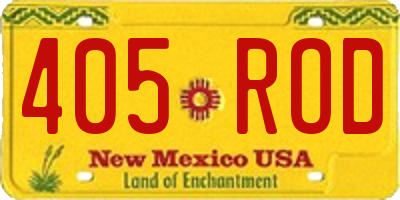 NM license plate 405ROD