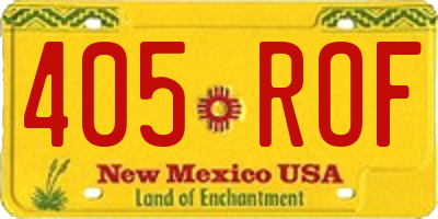 NM license plate 405ROF