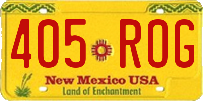 NM license plate 405ROG