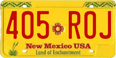 NM license plate 405ROJ