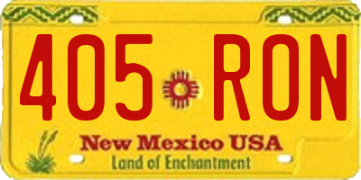NM license plate 405RON