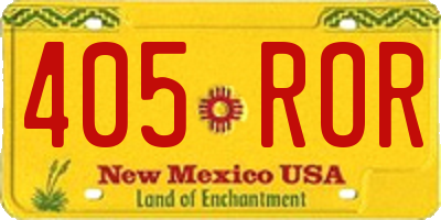 NM license plate 405ROR