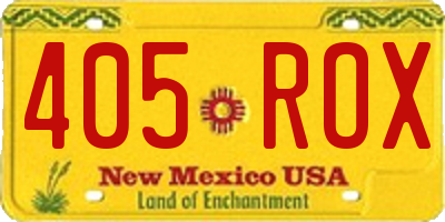 NM license plate 405ROX