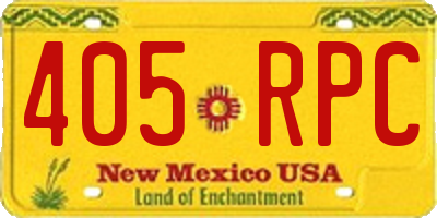 NM license plate 405RPC