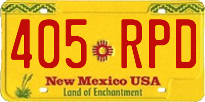 NM license plate 405RPD