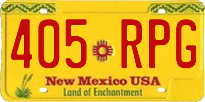 NM license plate 405RPG