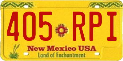 NM license plate 405RPI