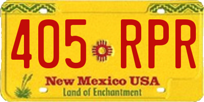 NM license plate 405RPR