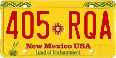 NM license plate 405RQA