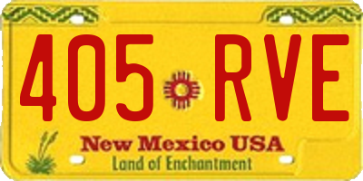NM license plate 405RVE