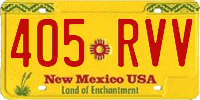 NM license plate 405RVV