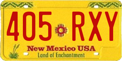 NM license plate 405RXY