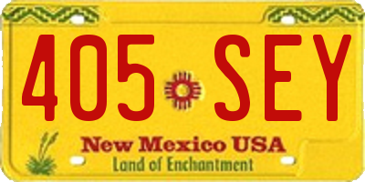 NM license plate 405SEY