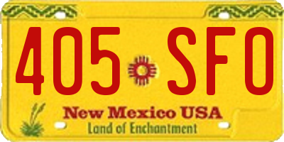 NM license plate 405SFO