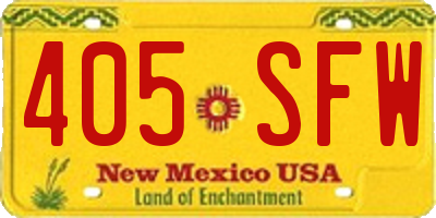 NM license plate 405SFW