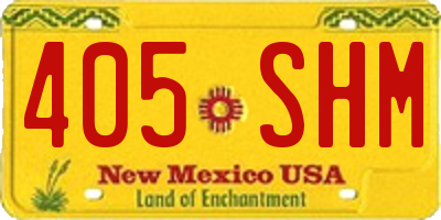 NM license plate 405SHM