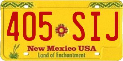 NM license plate 405SIJ