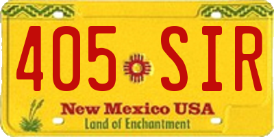 NM license plate 405SIR