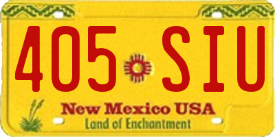 NM license plate 405SIU