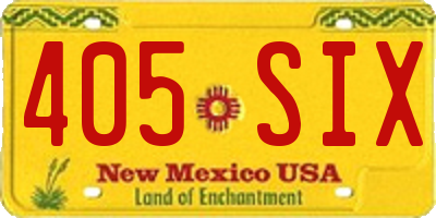 NM license plate 405SIX