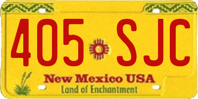 NM license plate 405SJC