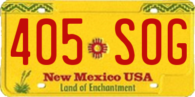 NM license plate 405SOG
