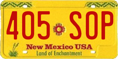 NM license plate 405SOP
