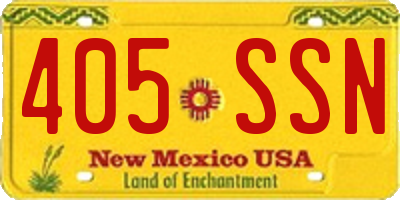 NM license plate 405SSN