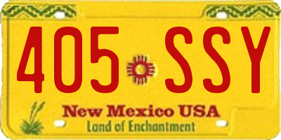 NM license plate 405SSY