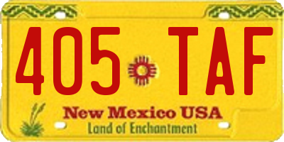 NM license plate 405TAF