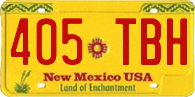 NM license plate 405TBH