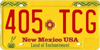 NM license plate 405TCG