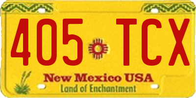 NM license plate 405TCX