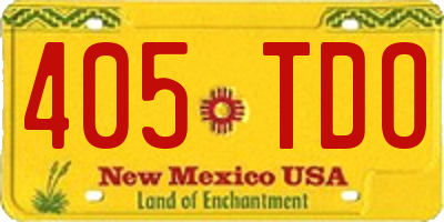 NM license plate 405TDO