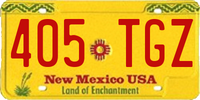 NM license plate 405TGZ