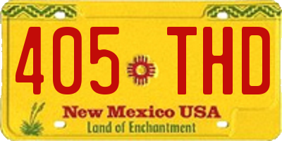 NM license plate 405THD