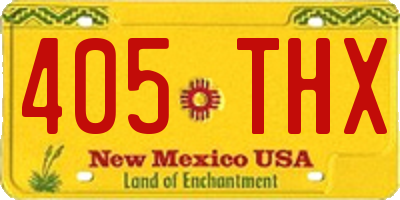 NM license plate 405THX